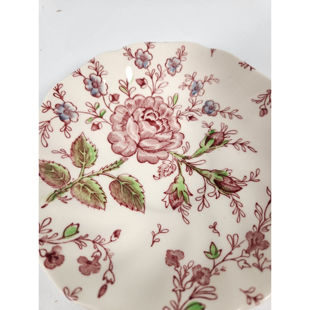 VTG c. 1950s Rose‎ Chintz Johnson Bros. 5" Saucer Black Stamp